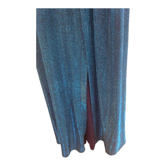 Nightway Sparkly Formal Gown Azure Teal Blue NWT 10P Wedding Pageant Holiday - Picture 10 of 16